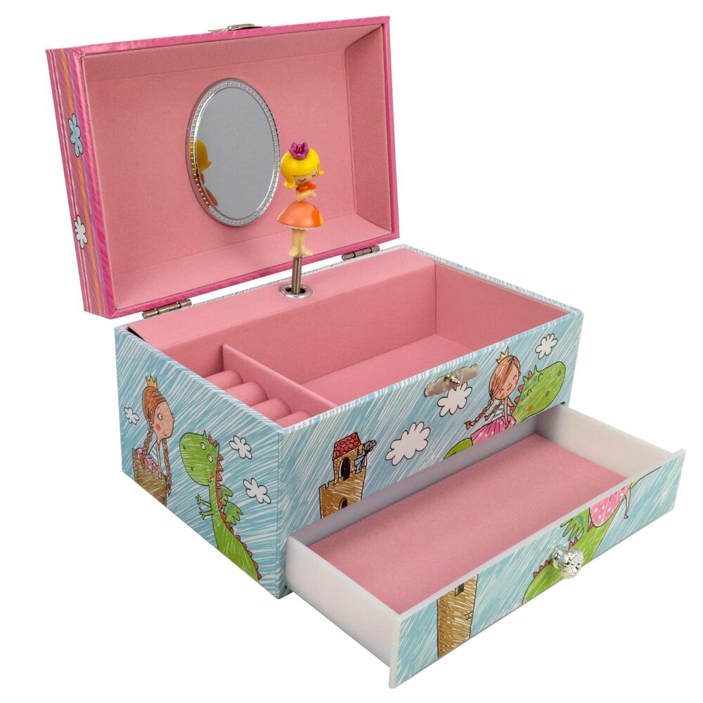 6856 Princess with Friendly Dragon Heirloom Musical Jewelry Box